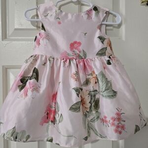 Pastourelle by Pippa & Julie 6/9 Month Pink Floral Dress With Bum